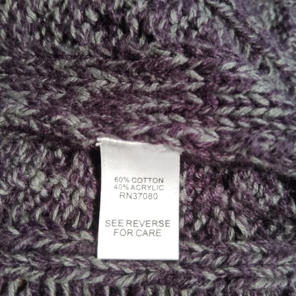 Cato Purple Cardigan Button Sweater 3/4 Sleeves Sz-L - Picture 5 of 5